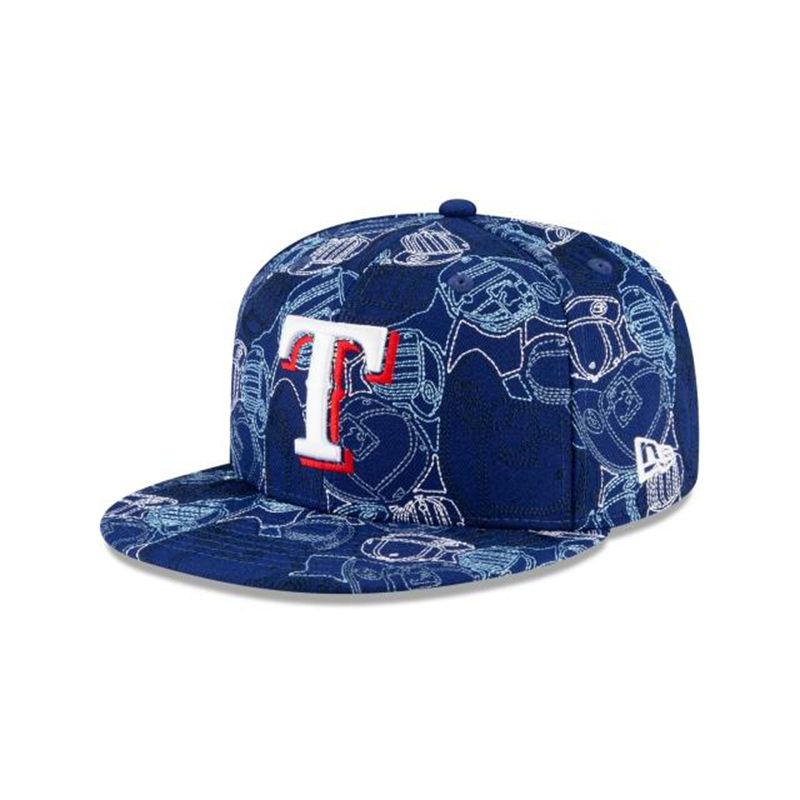 MLB Texas Rangers Cap Chaos 59Fifty Fitted (ZOJ0552) - Blue New Era Caps